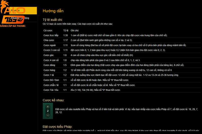 Hướng dẫn cách chơi roulette Alo789 đầy đủ từ A - Z